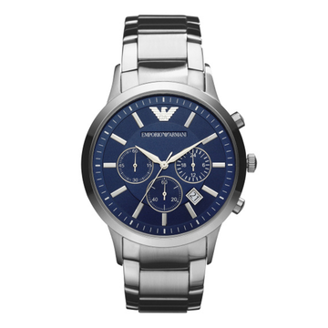 Emporio Armani Chronograph Stainless Steel Blue Dial Watch