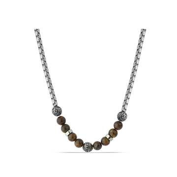 Polo Exchange Natural Stones Brown Beads Necklace