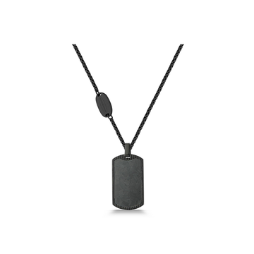 Polo Exchange Black Pendant Black Stainless Necklace