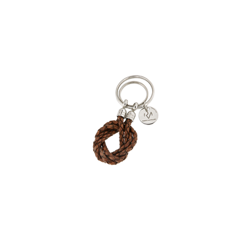 Roberto Mantellassi Scoubidou Genuine Brown Leather Keychain