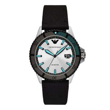 Emporio Armani Three-Hand Date Black rPET Watch