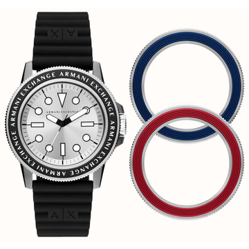 Armani Exchange Black Silicone Watch and Band Colors