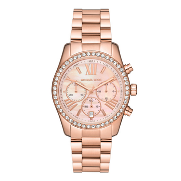 Michael Kors Lexington Lux Chronograph Rose Gold-Tone Watch