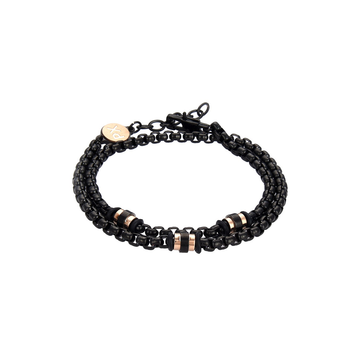 Polo Exchange Gold Tone and Black Stainless Bracelet
