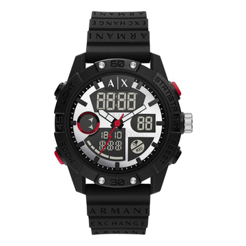 Armani Exchange Analog-Digital Black Silicone Watch