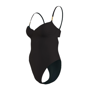 Calvin Klein Adjustable Black Shoulder Straps Balconette Women's One-Piece Swimsuit