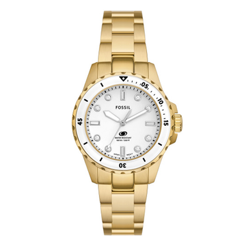 Fossil Blue Dive Three-Hand Gold-Tone Stainless Steel Watch