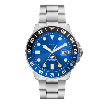 Fossil Blue GMT Stainless Steel Watch