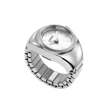Fossil Watch Ring Two Hand Silver Stainless Steel