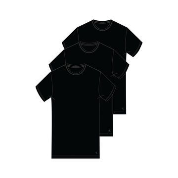 Calvin Klein 3Pack Cotton Stretch Crew Neck T-Shirt Black
