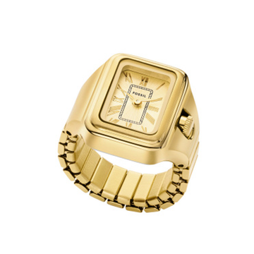 Fossil Raquel Watch Ring Two-Hand Gold-Tone Stainless Steel ES5343