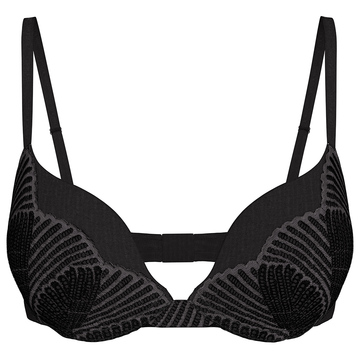 Calvin Klein Perfectly Fit Lace Push Up Plunge Black Bra