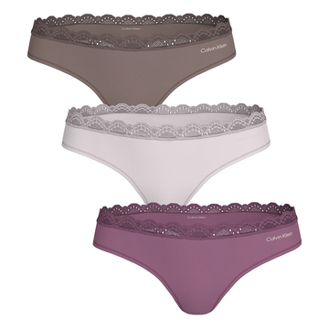 Calvin Klein Microfiber Stretch with Lace 3-Pack Thong QD5300